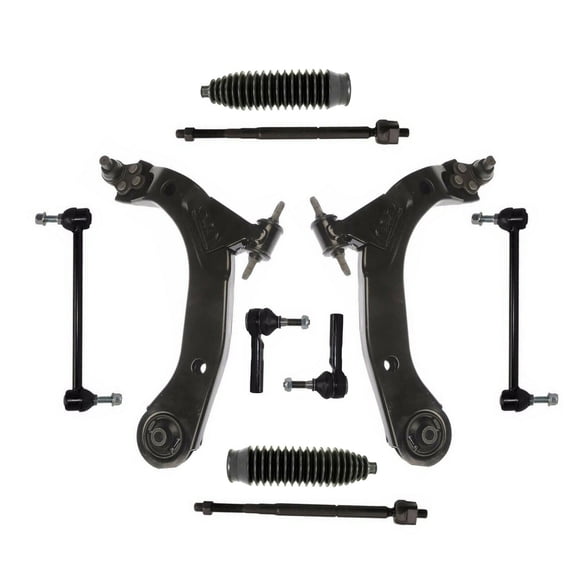 10 Pc Front Lower Control Arms with Ball Joints Tie Rod Ends Sway Bar Links 11.8 Inch Center to Center Fits select: 2005-2010 CHEVROLET COBALT, 2006-2011 CHEVROLET HHR