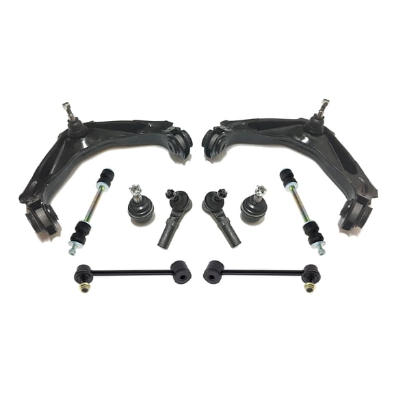 10 Pc Front & Rear Suspension Kit Sway Bar Links, Outer Tie Rod Ends, Upper Control Arm and Ball Joint Assembly + Lower Ball Joints