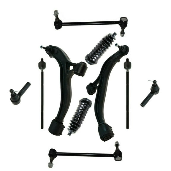 10 Pc Front Suspension Kit Bellow Boots Tie Rod Ends Sway Bars Lower Control Arm & Ball Joints Fits select: 2001-2007 DODGE GRAND CARAVAN, 2001-2007 CHRYSLER TOWN & COUNTRY