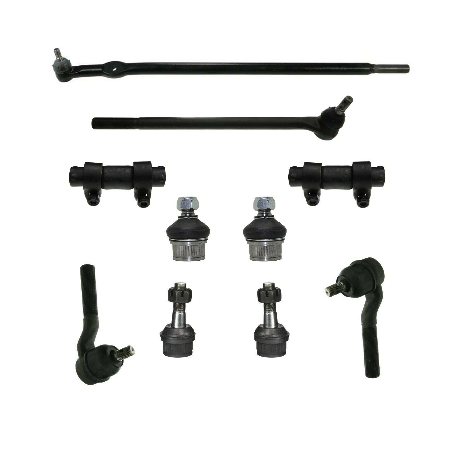 10 Pc Front Suspension Kit Drag Link, Inner & Outer Tie Rod Ends