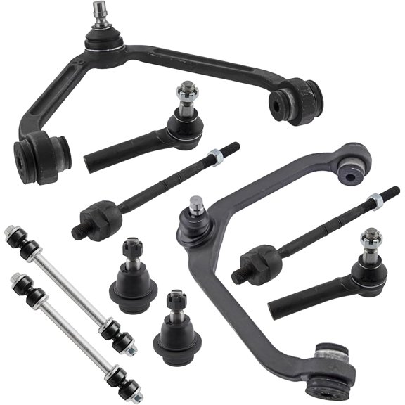 10 Pc Front Suspension Kit for Ford Explorer Sport 2001-2003 & Explorer Sport Trac 2001-2005 Inner & Outer Tie Rod Ends + Sway Bar End Links + Lower Ball Joints + Upper Control Arms