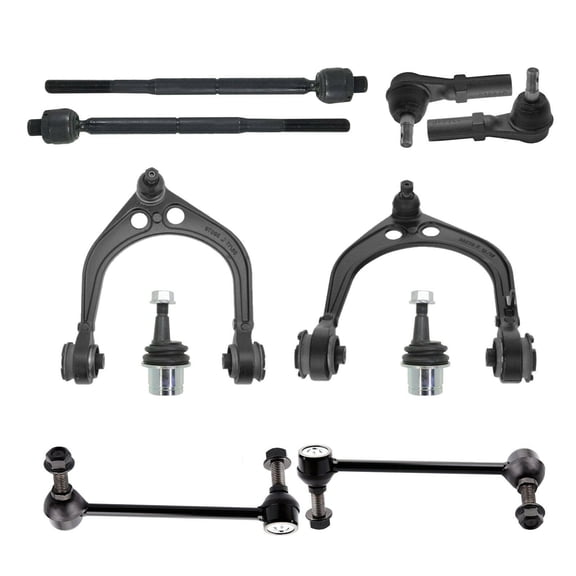 10 Pc Front Suspension Kit Front Upper Control Arms Inner and Outer Tie Rod End Sway Left & Right Bar Link Ball Joint (Adjustable) RWD Models Fits select: 2005-2006 CHRYSLER 300C