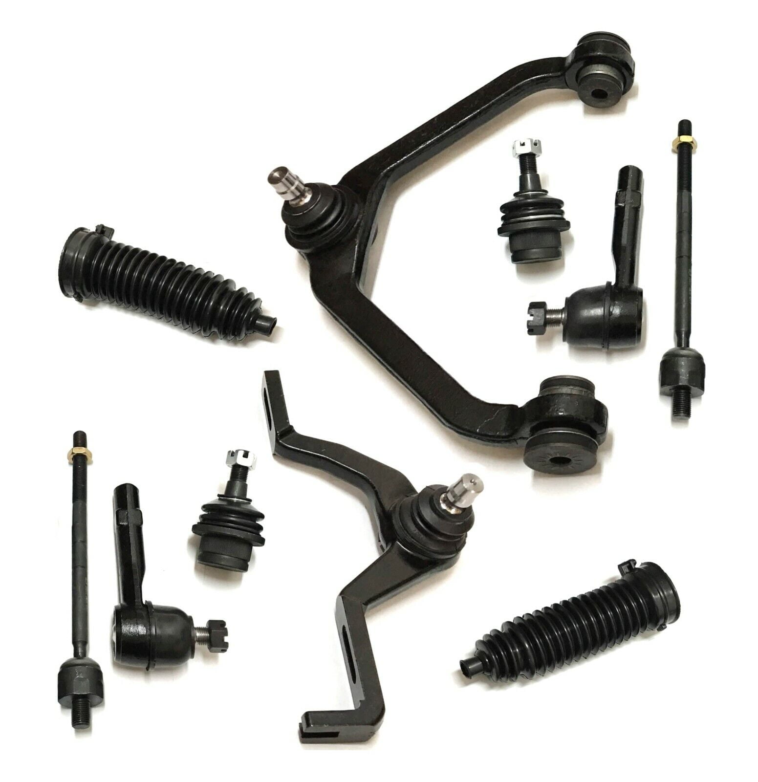 10 Pc Front Suspension Kit Inner & Outer Tie Rod Ends, Lower Ball