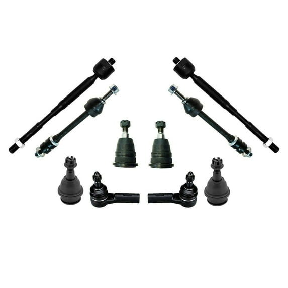 10 Pc Front Suspension Kit Upper & Lower Ball Joints + Outer & Inner Tie Rod Ends + Sway Bar Links Fits select: 2006-2008 DODGE RAM 1500