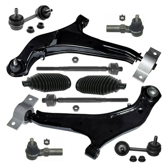 10 Pc Front Suspension Sway Bar Links Lower Control Arm Tie Rod Ends + Bellow Boots for Passenger & Driver Side Kit Fits select: 2000-2003 NISSAN MAXIMA, 2000-2001 INFINITI I30