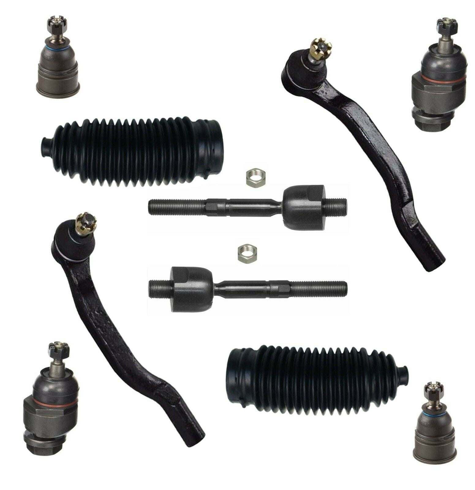 10 Pc Front Suspension Tie Rod Linkages and Upper Ball Joints