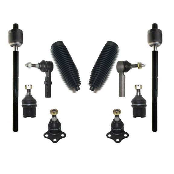10 Pc Front Upper Lower Ball Joints Outer Inner Tie Rod Ends and Bellow Boots Complete Suspension Fits select: 2000-2004 DODGE DAKOTA, 2000-2003 DODGE DURANGO