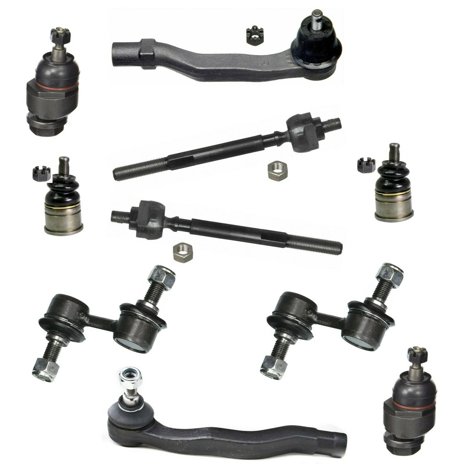 10 Pc Kit Inner & Outer Tie Rods Upper & Lower Ball Joints Sway Bar for Driver & Passenger Side Fits select: 1997-2001 HONDA CR-V