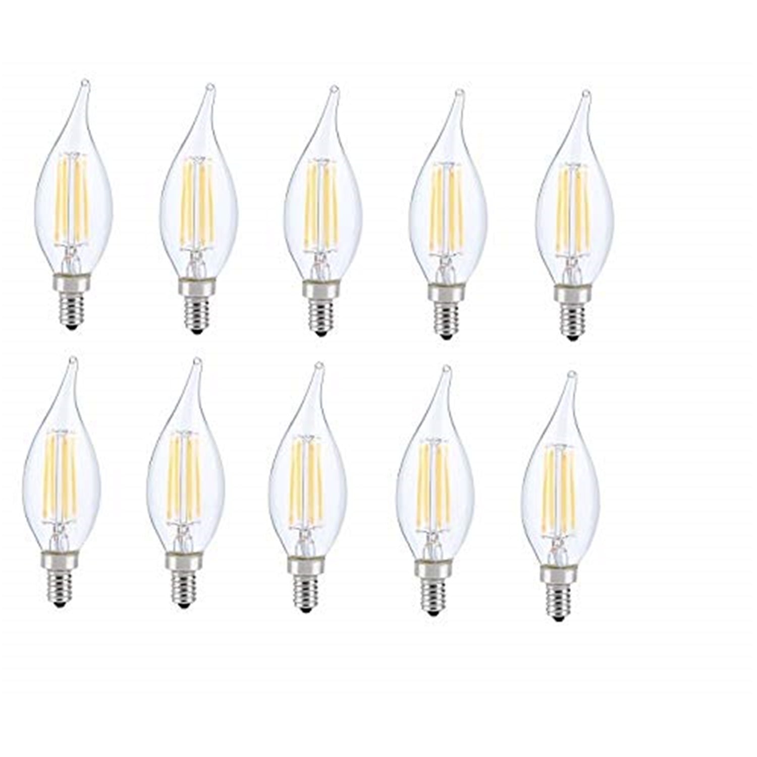 Clear Glass LED Flame Tip Dimmable Candle Light Bulb