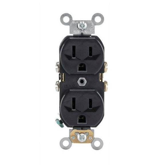 10 Pc, Leviton 15 Amps 125 V Duplex Black Outlet 5-15R 1 Pk