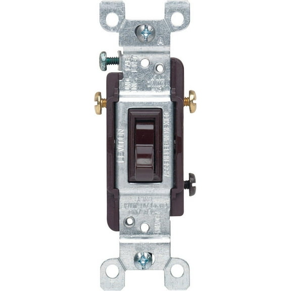 10 Pc, Leviton 15 Amps Three Pole Toggle Ac Quiet Switch Brown 1 Pk