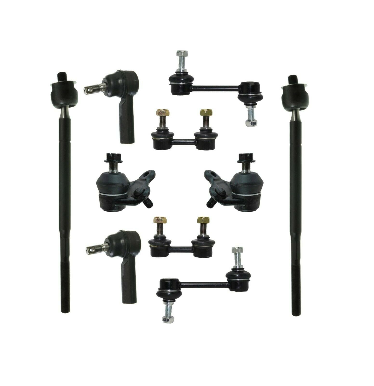 10 Pc Lower Ball Joints Tie Rod Ends Front & Rear Sway Bar Links Suspension Kit for Models w