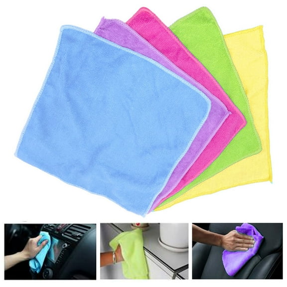 10 Pc Microfiber Cleaning Cloth Set Towel Rag Car Polishing Detailing No-Scratch