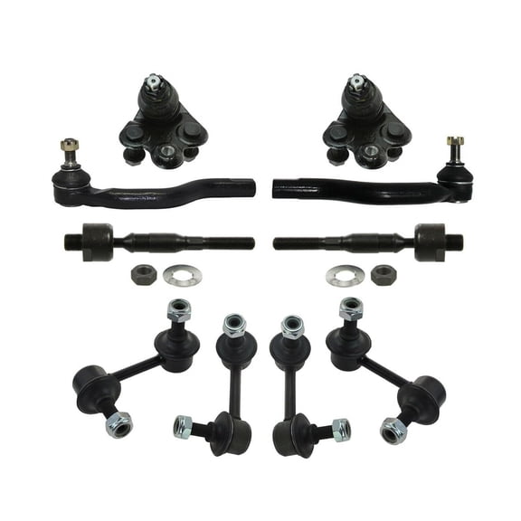 10 Pc New Complete Suspension Kit Tie Rod Ends & Ball Joints