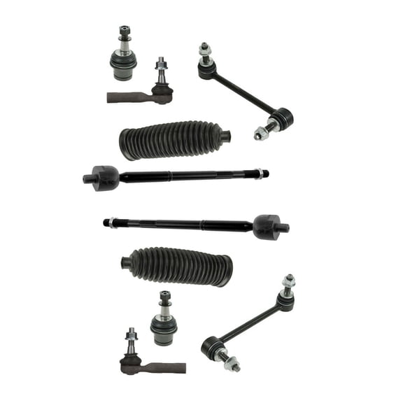 10 Pc New Suspension Kit Tie Rod Linkages, Lower Ball Joints (Adjustable) Sway Bars, Rack & Pinion Bellow Boots Fits select: 2011-2016 DODGE CHARGER, 2011-2016 DODGE CHALLENGER