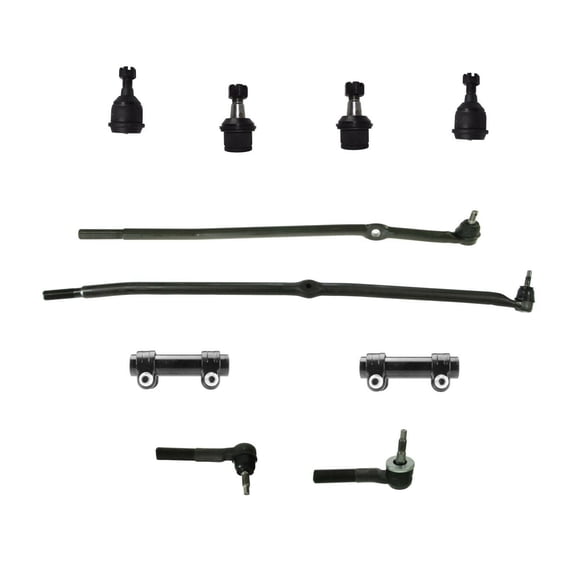 10 Pc Outer & Inner Tie Rod Ends Passenger Driver Side Upper & Lower Ball Joints Suspension Kit Compatible with 4x4 / 4WD ONLY
