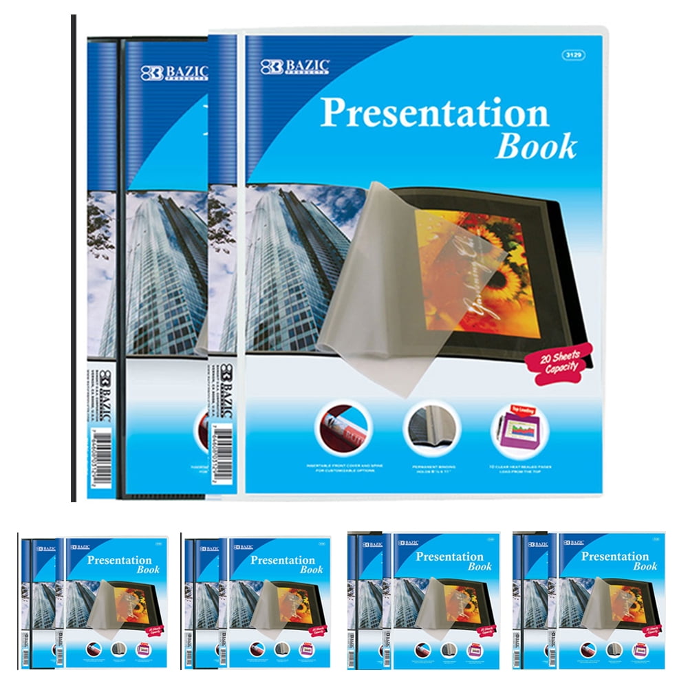 Tiger 6-Pack A3 Display Folders – 20 Pocket Presentation Book, Black Professional Cover