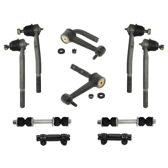 10 Pc Steering Idler Arms Tie Rod Ends Adjusting Sleeves Sway Bar Links Kit Compatible with RWD Models Only