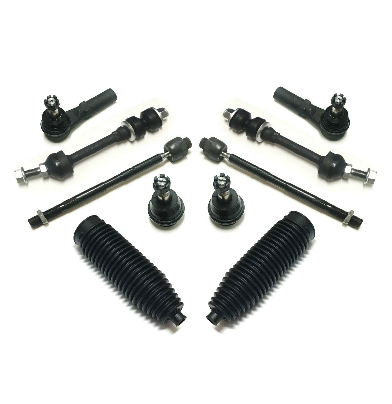 10 Pc Steering & Suspension Kit 2 Sway Bars + 2 Ball Joints + 2 Inner Tie Rod Ends + 2 Outer Tie Rod Ends 2 Bellow Boots Fits select: 2002-2005 DODGE RAM 1500