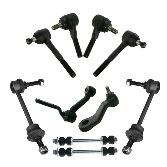 10 Pc Steering & Suspension Kit Inner & Outer Tie Rod Ends, Pitman & Idler Arms, Front & Rear Sway Bar End Links Fits select: 1998-2002 MERCURY GRAND MARQUIS, 1998-2002 FORD CROWN VICTORIA