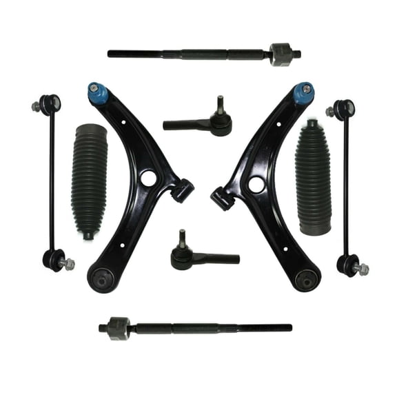 10 Pc Steering & Suspension Kit Inner & Outer Tie Rod Ends w/ Bellow Boots Sway Bars Lower Control Arms & Ball Joints Fits select: 2007-2014 JEEP PATRIOT, 2007-2014 JEEP COMPASS