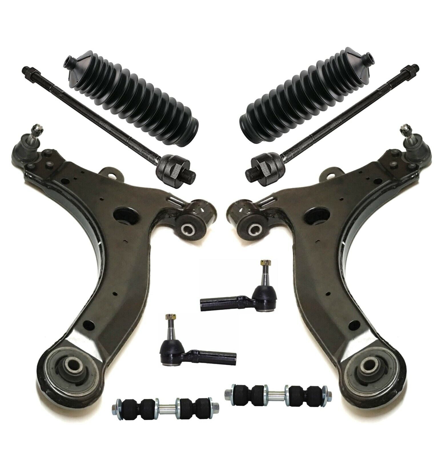 10 Pc Suspension Kit Control Arms & Ball Joints, Tie Rod End & Sway