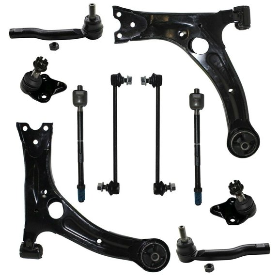 10 Pc Suspension Kit Control Arms, Tie Rod Linkages, Lower Ball Joints & Sway Bars