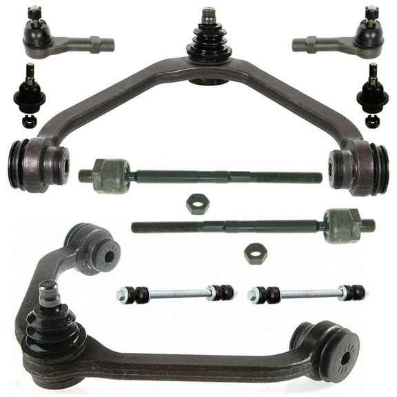 10 Pc Suspension Kit Front Upper Control Arms Ball Joints Sway Bar End Links Outer Tie Rod Ends / Only 1 Piece Design Arm Fits select: 2001-2003 FORD EXPLORER, 2001-2005 FORD EXPLORER SPORT TRAC