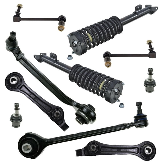 10 Pc Suspension Kit Lower Control Arms, Lower Ball Joints (Adjustable), Sway Bar End Links, Strut and Coil Springs Assembly Kit Fits select: 2005-2006 CHRYSLER 300C, 2006-2010 DODGE CHARGER