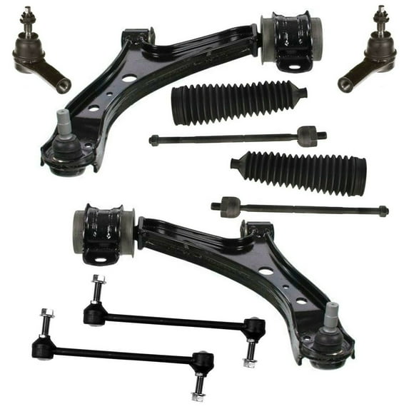 10 Pc Suspension Kit Lower Control Arms, Tie Rod Ends Ball Joints & Sway Bars Fits select: 2005-2010 FORD MUSTANG