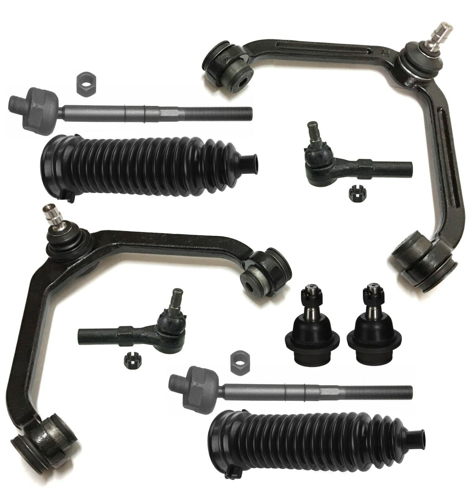 10 Pc Suspension Kit Tie Rod Ends, Lower Ball Joints, Gear Bellows