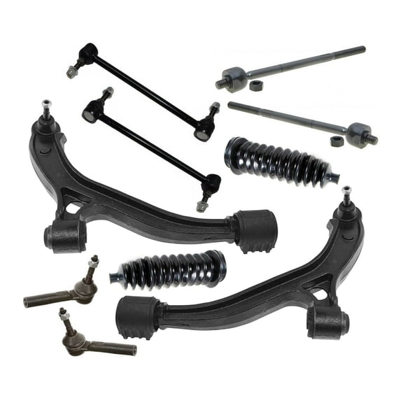 10 Pc Suspension Lower Ball Joints Front Sway Bar Links Lower Control Arms Tie Rod Ends & Bellow Boots Fits select: 2001-2004 DODGE GRAND CARAVAN, 2001-2004 CHRYSLER TOWN & COUNTRY