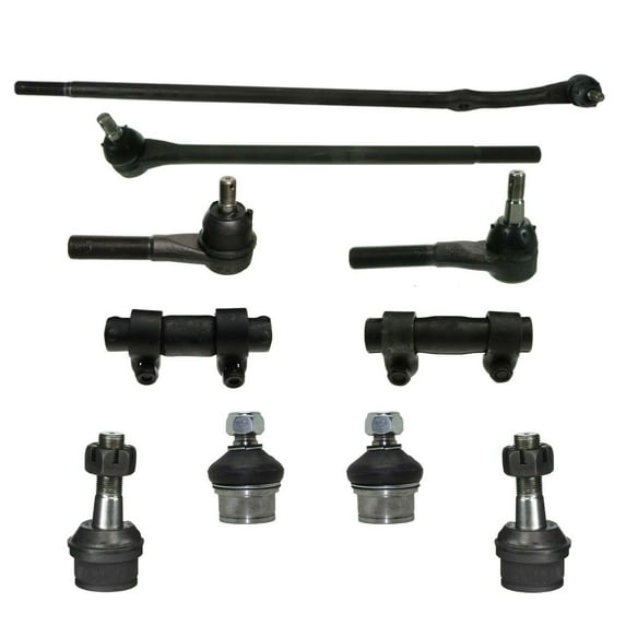 10 Pc Suspension Steering Kit Inner Center Link & Outer Tie Rod Ends Adjusting Sleeves and Upper & Lower Ball Joints / HEAVY DUTY Fits select: 1980-1996 FORD F150, 1980-1996 FORD BRONCO