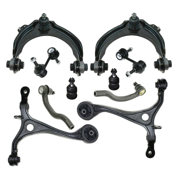 10 Pc Suspension Steering Upper Lower Control Arms Outer Tie Rod End Sway Bars Lower Ball Joints Fits select: 2003-2007 HONDA ACCORD, 2004-2008 ACURA TSX