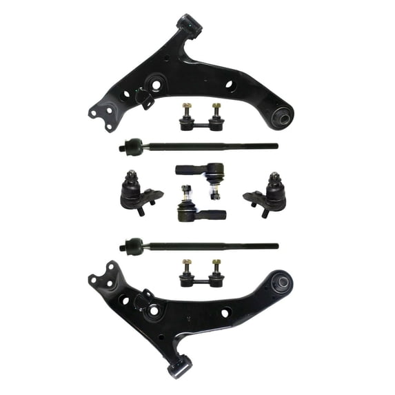 10 Pc Suspension Upper Control Arm + Ball Joints Inner Outer Tie Rod Ends & Sway Bar Links Kit Fits select: 1996-2002 TOYOTA COROLLA, 1998-2002 CHEVROLET GEO PRIZM