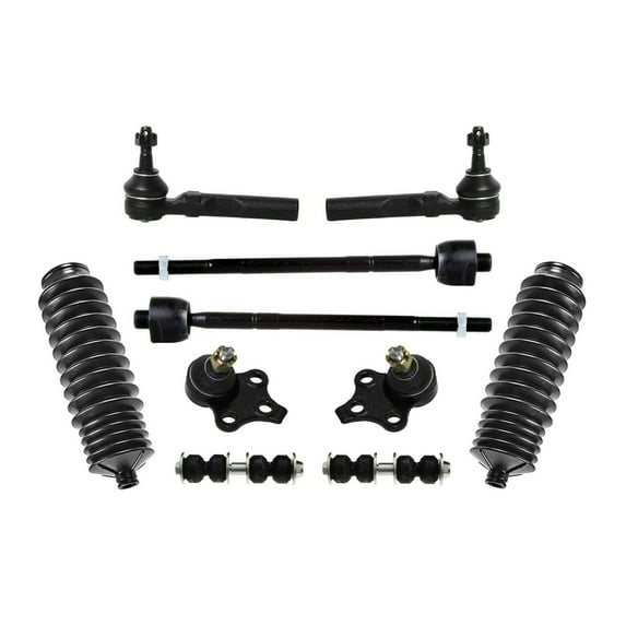10 Pc Tie Rod Ends Outer Inner and Steering Gear Bellow Lower Ball Joints Sway Bar Links Front Suspension Kit