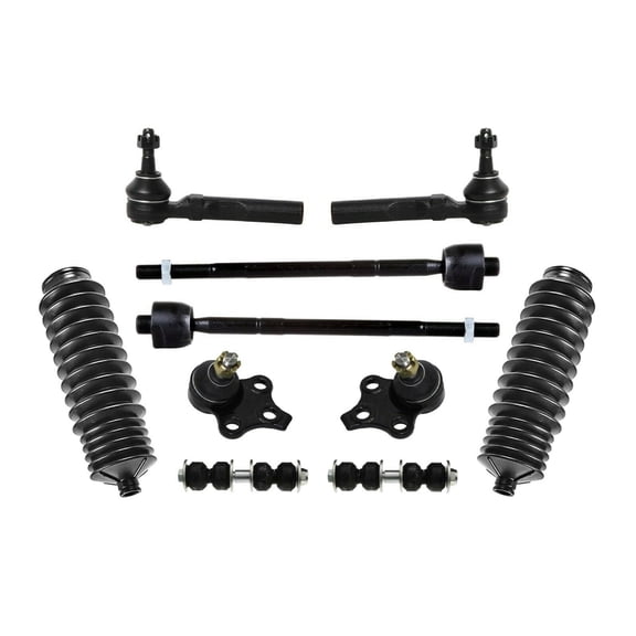 10 Pc Tie Rod Ends Outer Inner and Steering Gear Bellow Lower Ball Joints Sway Bar Links Front Suspension Kit