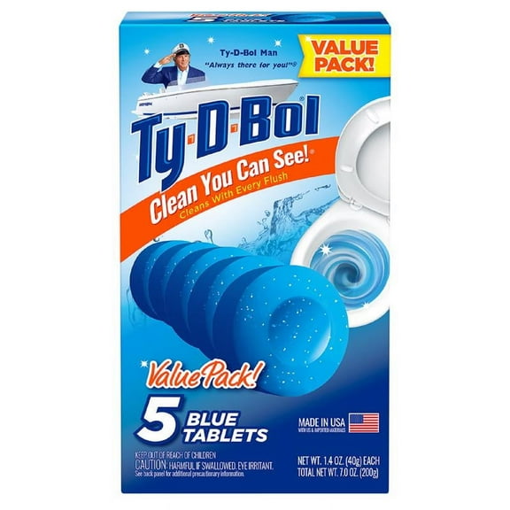 10 Pc, Ty-D-Bol Blue Spruce Scent Automatic Toilet Bowl Cleaner 7 Oz Tablet