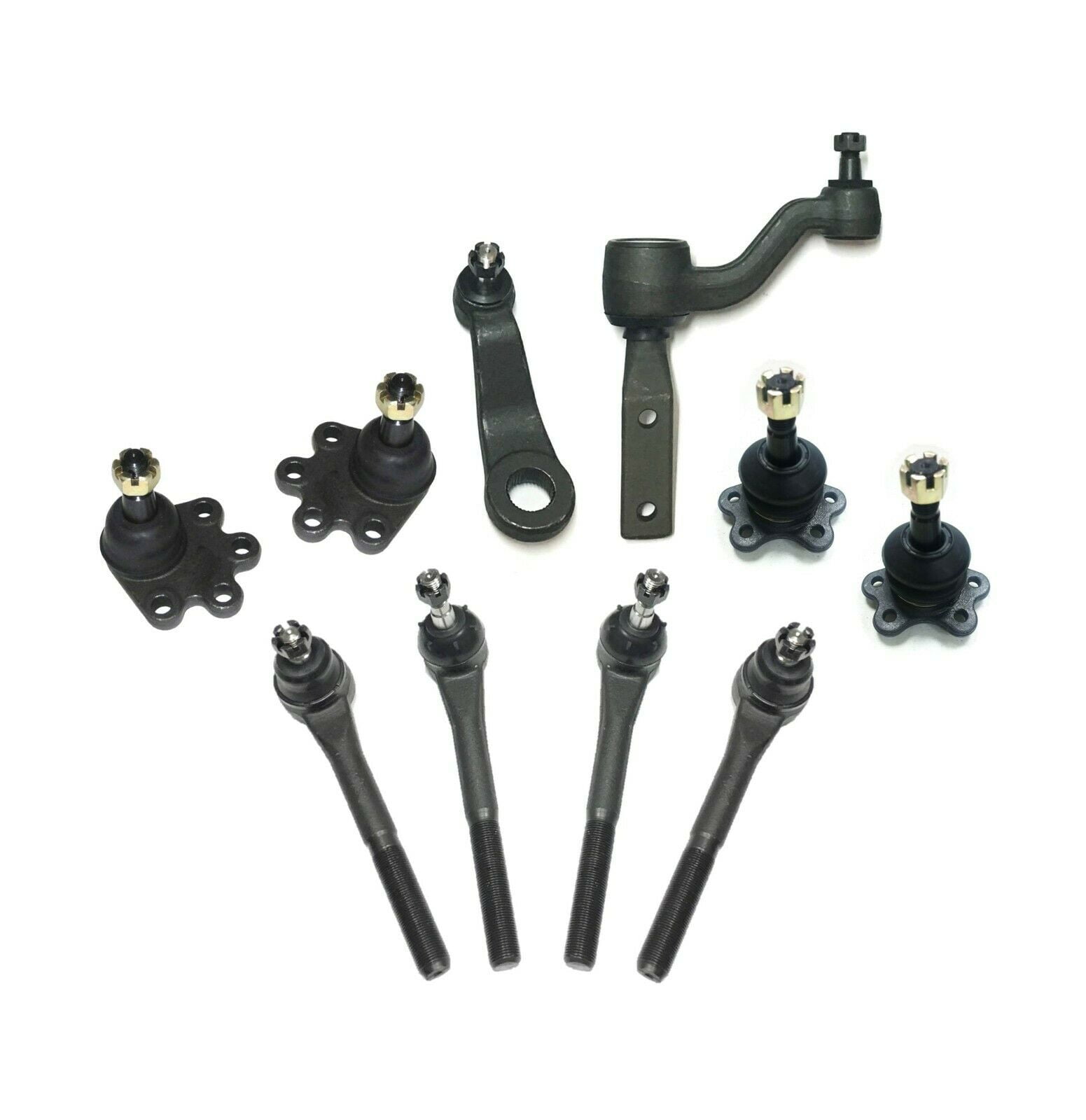 10 Pc Upper Lower Ball Joints Tie Rod Ends Inner Outer Pitman Idler Arm