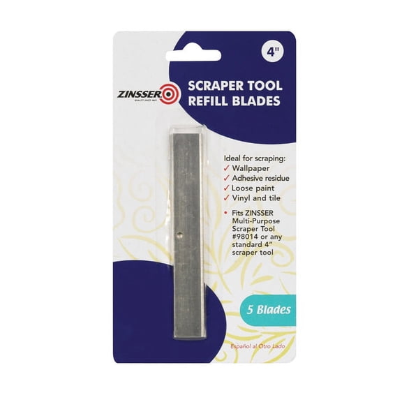 10 Pc, Zinsser 4 In. W Steel Fixed Scraper Refill Blades