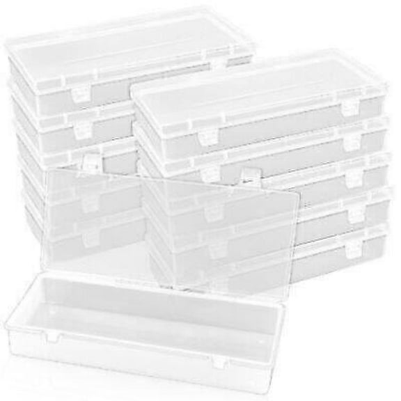 10 Pcak 6'' Plastic Storage Boxes, Small Storage Containers with Hinged Lids