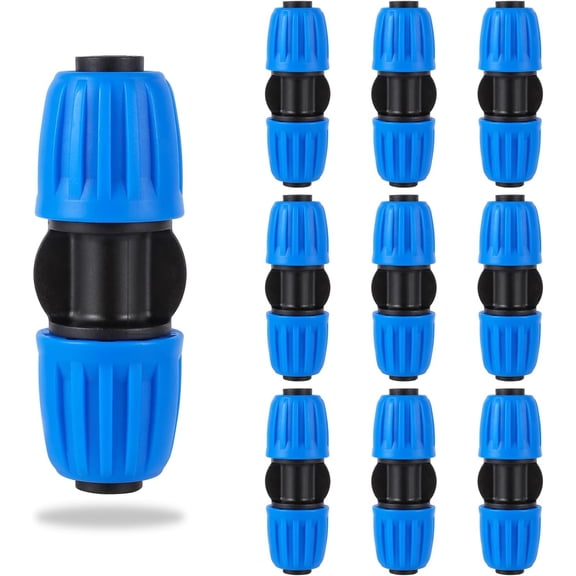 10 Pcs 1/2 Inch Irrigation Tubing Coupling Fittings (1/2" ID x 0.63" OD) Drip Tubing Barbed Locked Nuts Coupler Connectors Anti-Drop 1/2" Coupler Connectors for Garden Irrigation System