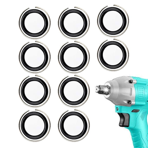 10 Pcs 1/2 Inch Retaining Clip with O-Rings for Wrench, Iron Snap Ring Anti-Detachment Socket Tool Accessory