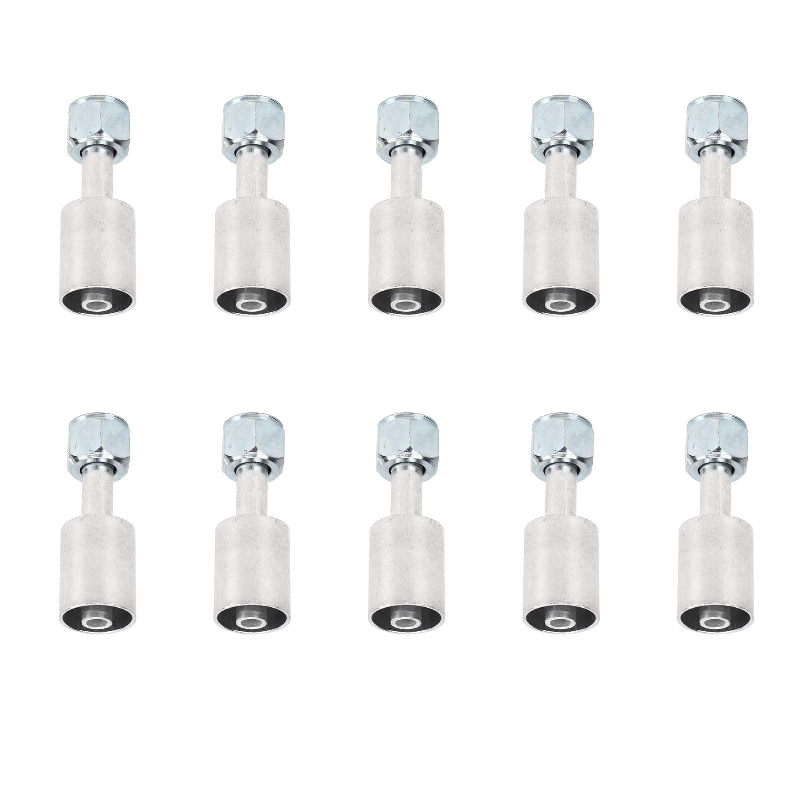 10 Pcs 1/2in Straight Air Conditioning Beadlock Aluminium AC Splicer