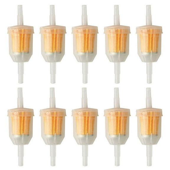 10 Pcs 1/4" 6mm/8mm Inline Fuel Filter for Small Engine Lawn Garden Mower