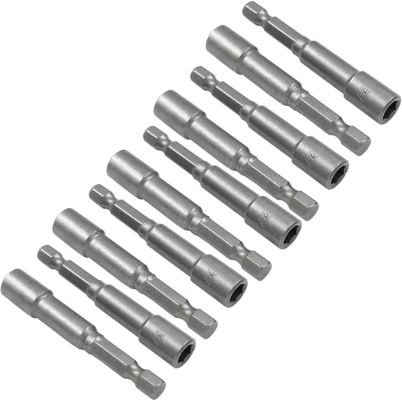 10 Pcs 1/4 Inch Metal Magnetic Hex Nut Driver Extension Socket Drill Bit Holder Quick Change Professional Daily Electric Drilling
