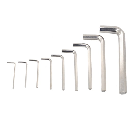 10 Pcs 1.5mm/2mm/2.5mm/3mm/4mm/5mm/6mm Standard  Wrench Hex Key Plating Wrench Hardware Fastener