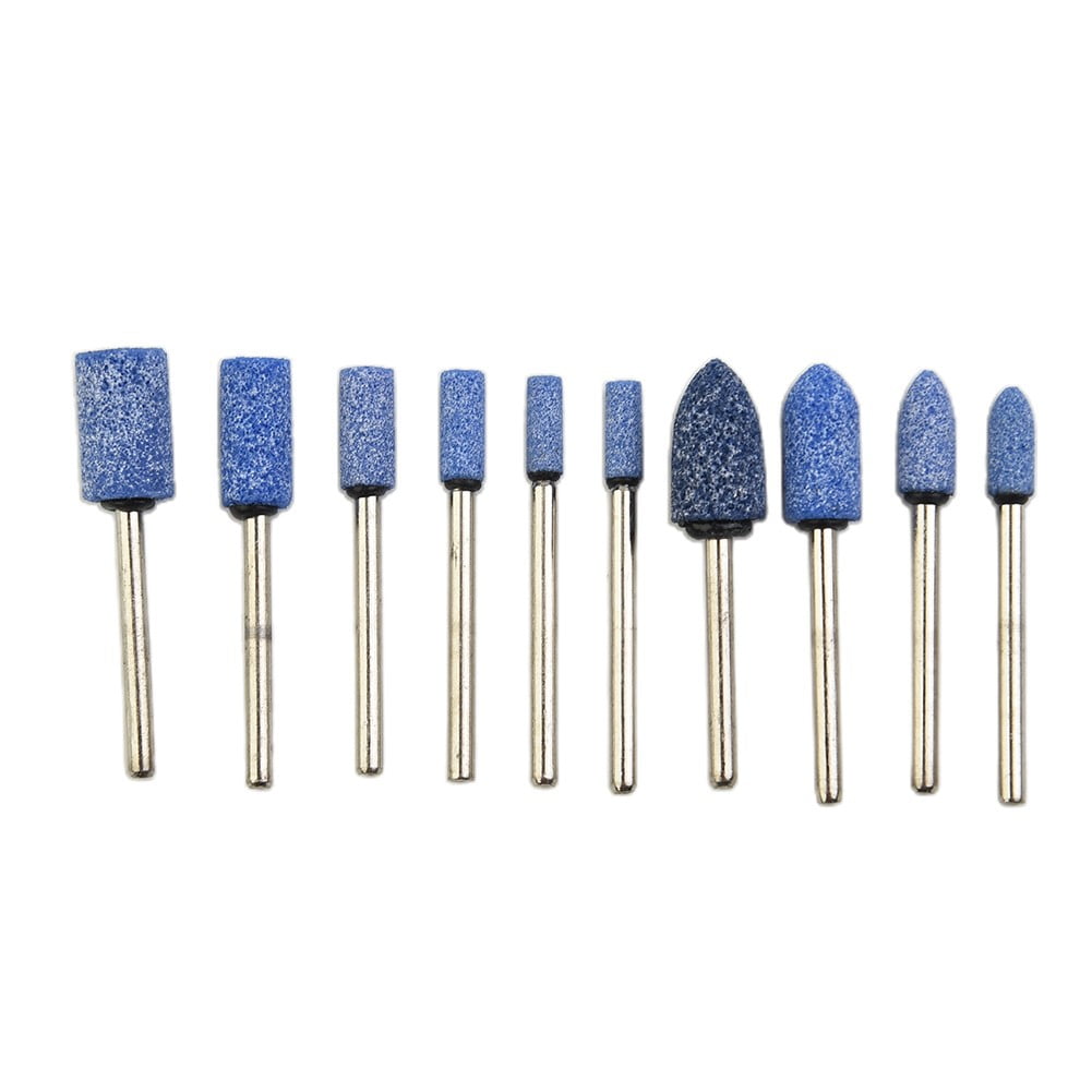 10 Pcs 1/8'' Shank Abrasive Mounted Stone Rotary Tool Grinding