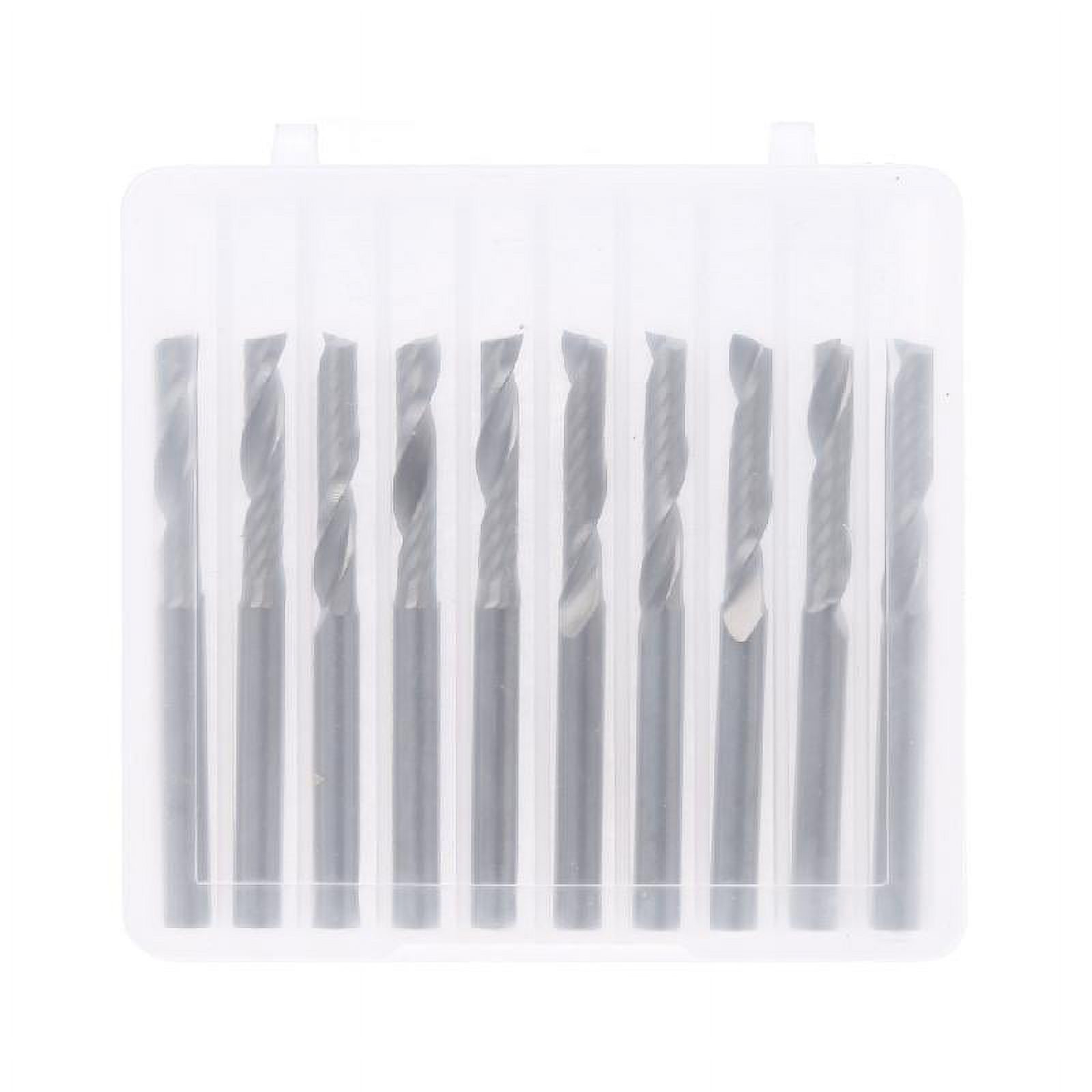 10 Pcs 1/8" Single Flute Carbide Spiral Flat Nose End Mill CNC Router Bits 17mm