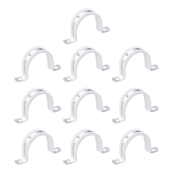 10 Pcs 1-9/16 Inch Rigid Pipe Strap,  2 Holes U Bracket Cable Clamp Hanger